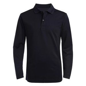 NWT Men's Large Izod Navy Long Sleeve Pique Polo